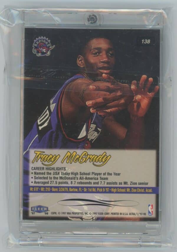 1997 Fleer Tracy McGrady 138 rookie - Image 2
