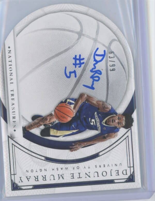2016 Panini National Treasures Collegiate Dejounte Murray 17 rookie autographed  63/99