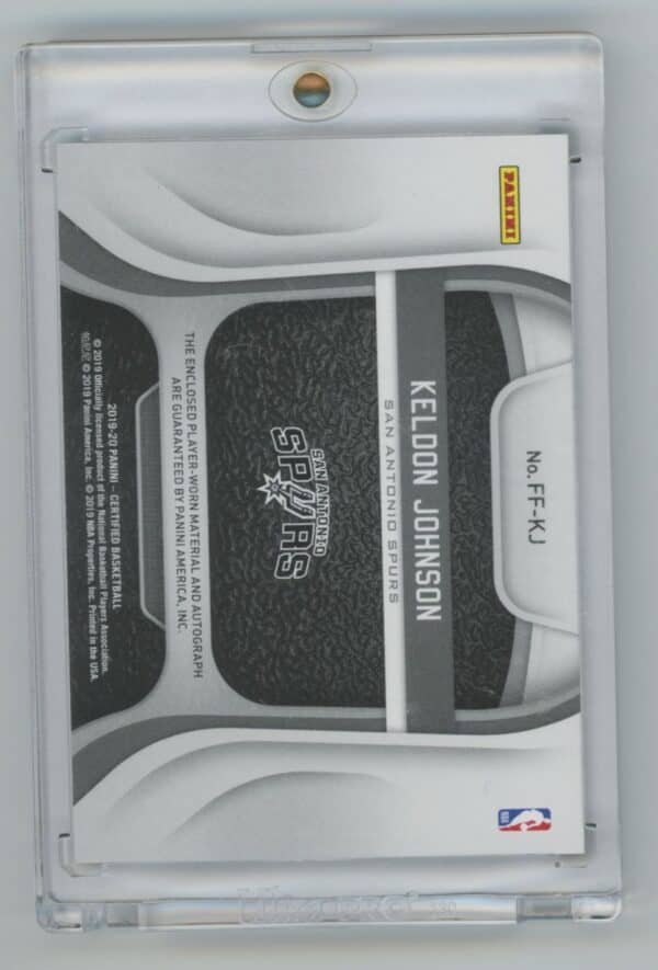 2019 Panini Certified Freshman Fabric Signatures Keldon Johnson FF-KJ autographed - Image 2