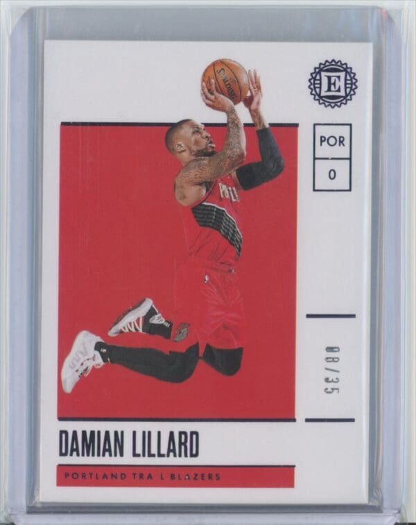 2019 Panini Encased Damian Lillard 41  psa 08/35