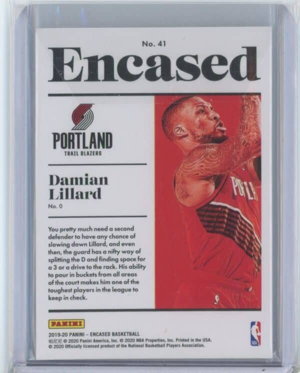2019 Panini Encased Damian Lillard 41  psa 08/35 - Image 2