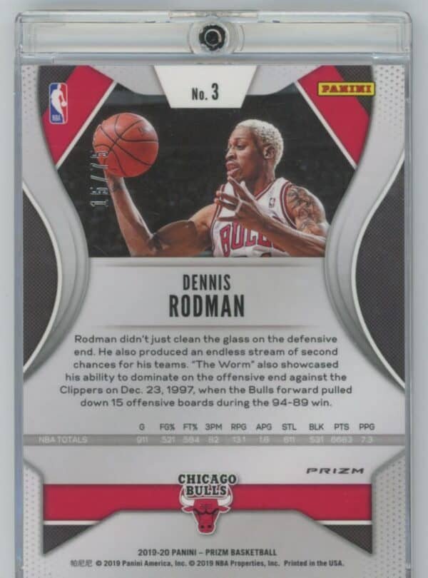 2019 Panini Prizm Prizms Purple Dennis Rodman 3 15/75 - Image 2