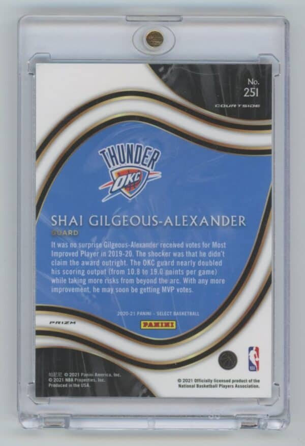 2020 Panini Select Shai Gilgeous-Alexander 251 - Image 2