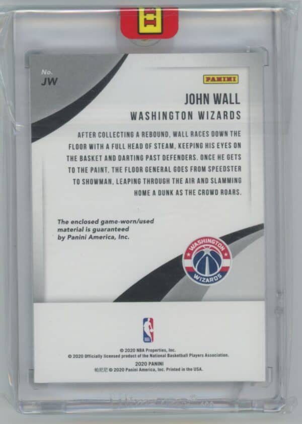 2020 Panini John Wall JW 03/28 - Image 2