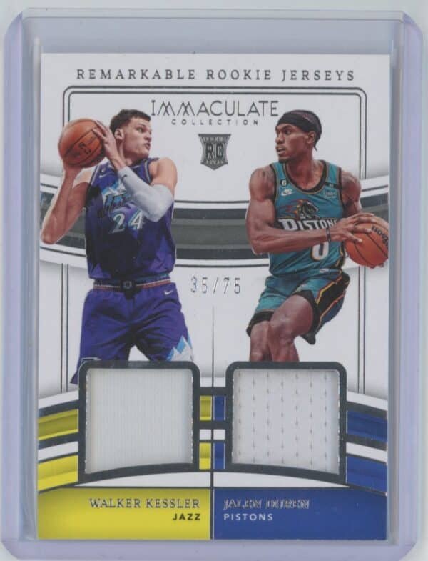 2022 Panini Immaculate Collection Remarkable Rookie Jerseys Dual Walker Kessler / Jalen Duren RD-WAJ rookie  35/75