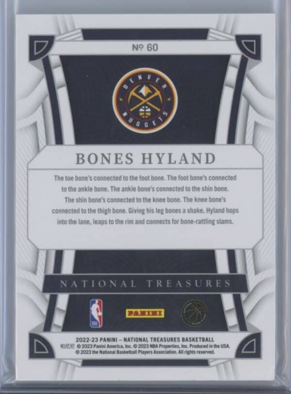 2022 Panini National Treasures Bones Hyland 60 1/5 - Image 2