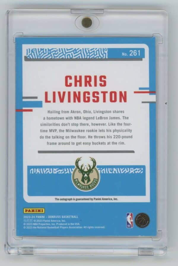 2023 Donruss Rated Rookie Signatures Chris Livingston 261 rookie autographed - Image 2