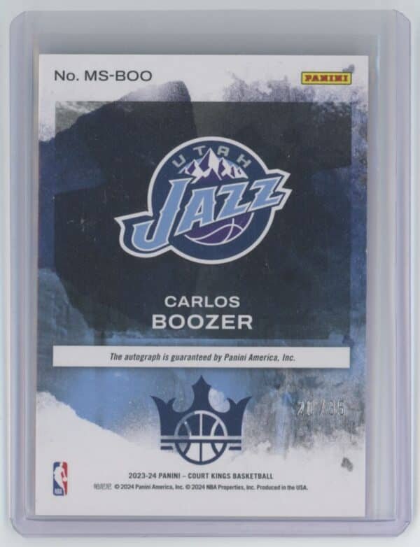 2023 Panini Court Kings Masterstrokes Carlos Boozer MS-BOO autographed  20/35 - Image 2
