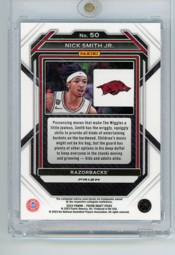 2023 Panini Prizm Draft Picks Snakeskin Nick Smith Jr. 50 - Image 2