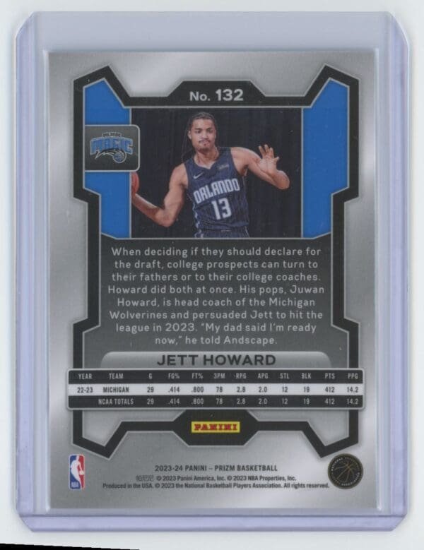 2023 Panini Prizm Jett Howard 132 rookie - Image 2