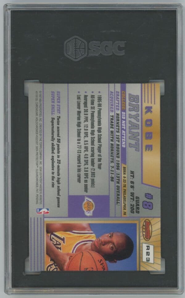 1996 Bowman's Best Kobe Bryant R23 rookie sgc 8.5 - Image 2