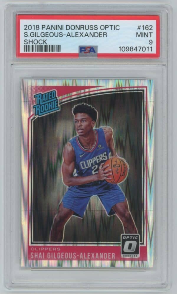 2018 Donruss Optic Rated Rookies Shock Shai Gilgeous-Alexander 162 autographed psa 9