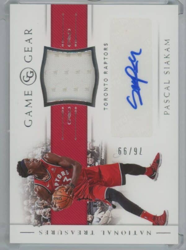 2018 Panini National Treasures Game Gear Autographs Pascal Siakam GG-PSI autographed 76/99