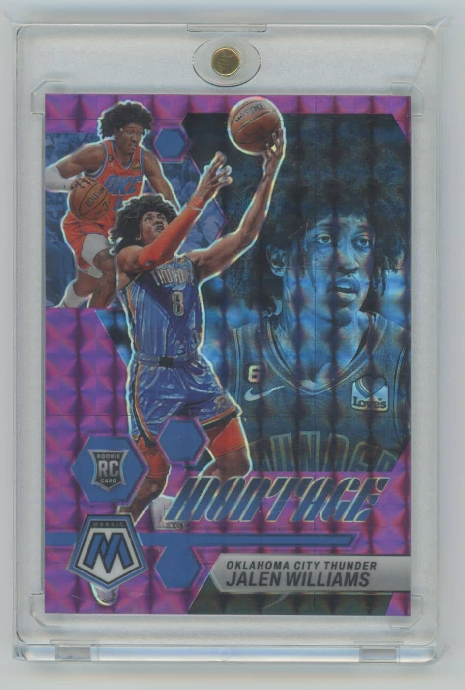 2022 Panini Mosaic Montage Purple Jalen Williams 29 rookie 08/99