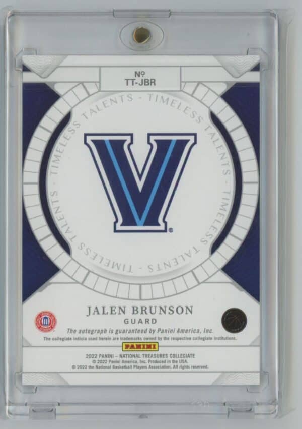 2022 Panini National Treasures Collegiate Timeless Talents Signatures Jalen Brunson TT-JBRautographed27/49 - Image 2