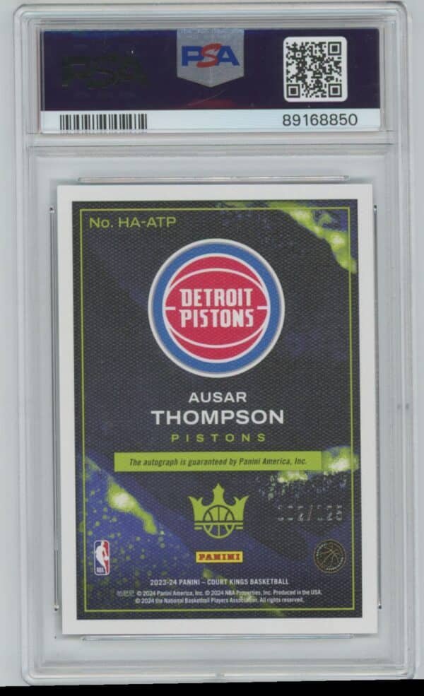 2023 Panini Court Kings Heir Apparent Ausar Thompson HA-ATP autographed psa 9 102/125 - Image 2