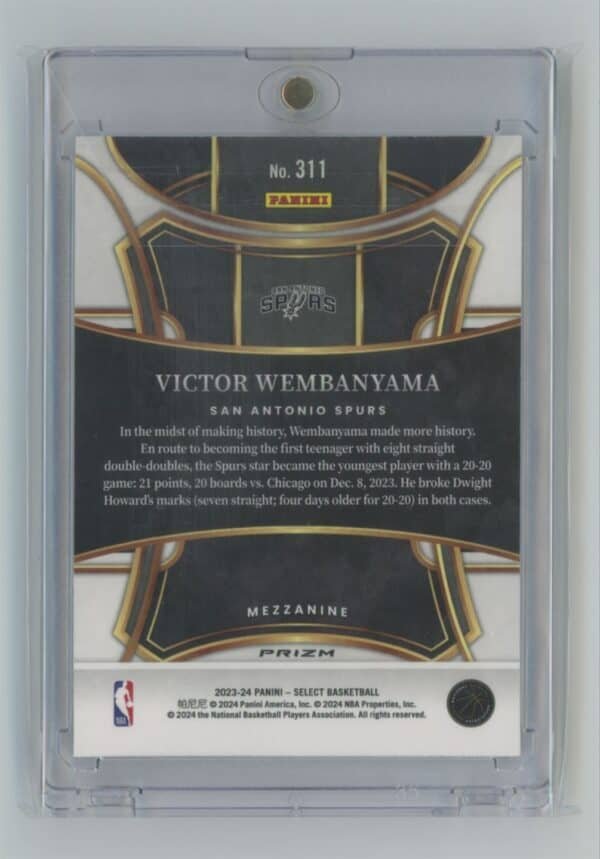 2023 Panini Select Mezzanine Victor Wembanyama 311 rookie - Image 2