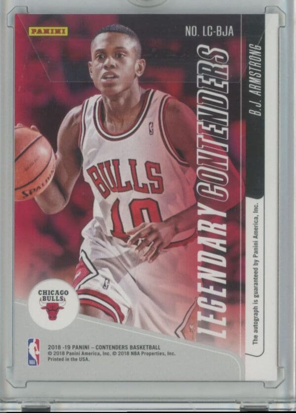 2018 Panini Contenders Legendary Autographs B.J. Armstrong LC-BJA autographed 144/199 - Image 2