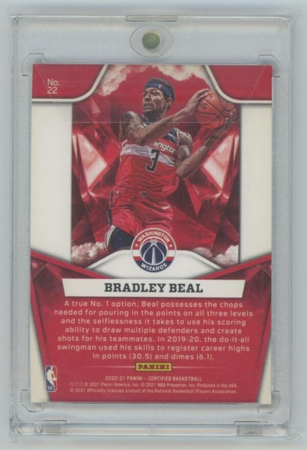 2020 Panini Certified Mighty Bradley Beal 22  04/10 - Image 2