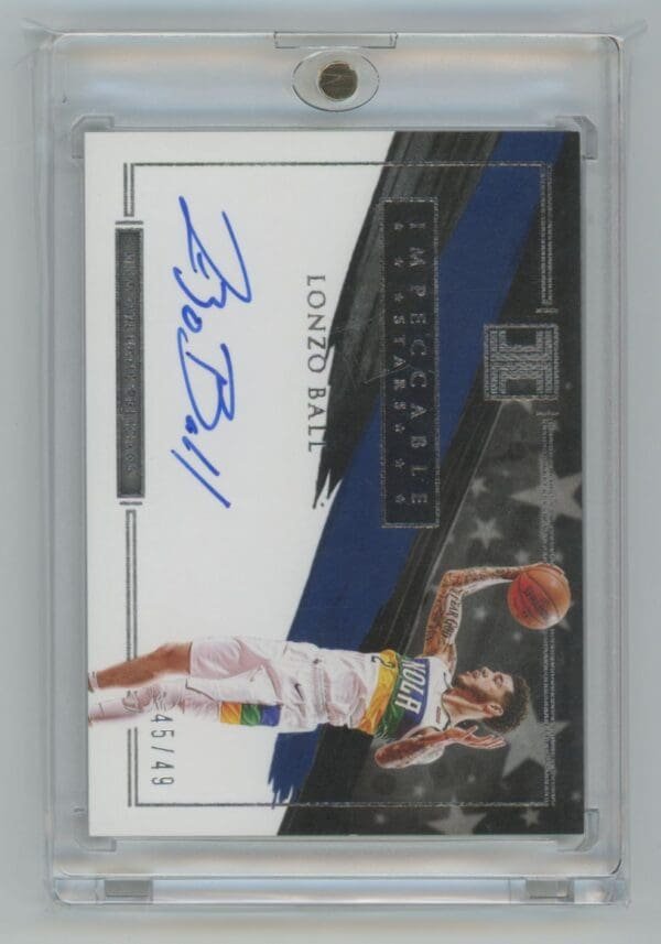 2020 Panini Impeccable Stars Signatures Lonzo Ball IST-LNZ autographed 45/49