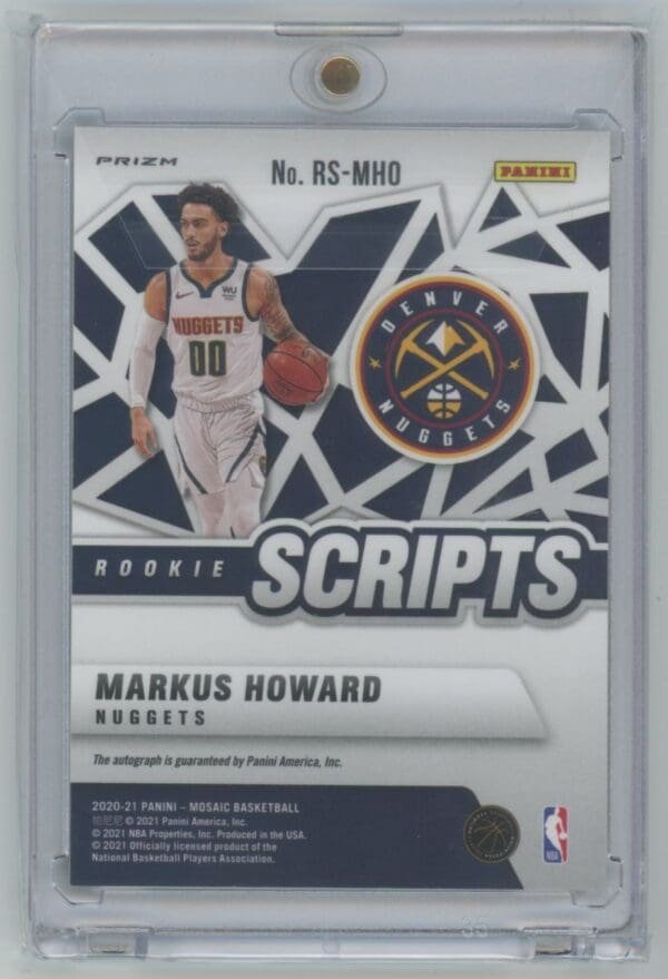 2020 Panini Mosaic Rookie Scripts Markus Howard RS-MHO rookie autographed - Image 2