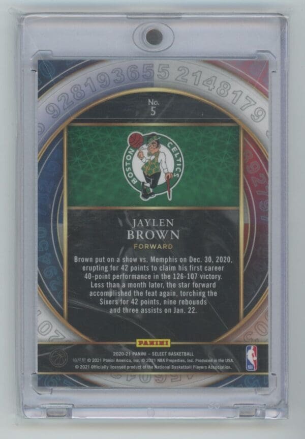 2020 Panini Select Jaylen Brown 5 - Image 2