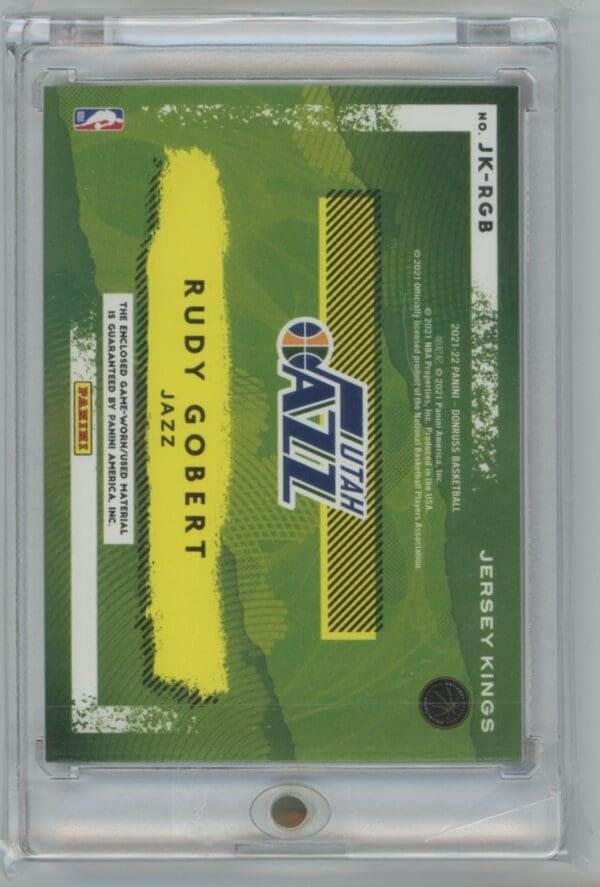 2021 Donruss Jersey Kings Prime Rudy Gobert JK-RGB  01/10 - Image 2