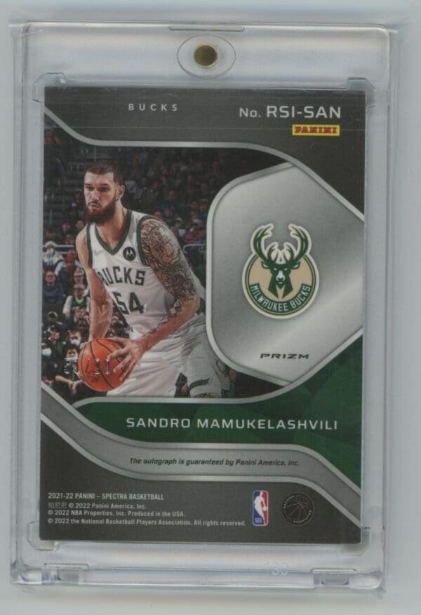 2021 Panini Spectra Radiant Signatures Asia Sandro Mamukelashvili RSI-SAN autographed 51/99 - Image 2
