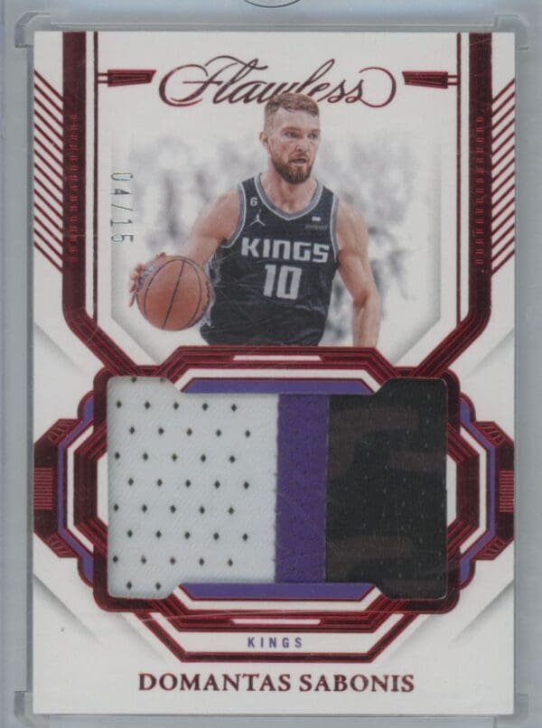 2022 Panini Flawless Patches Ruby Domantas Sabonis PAT-SAB  04/15