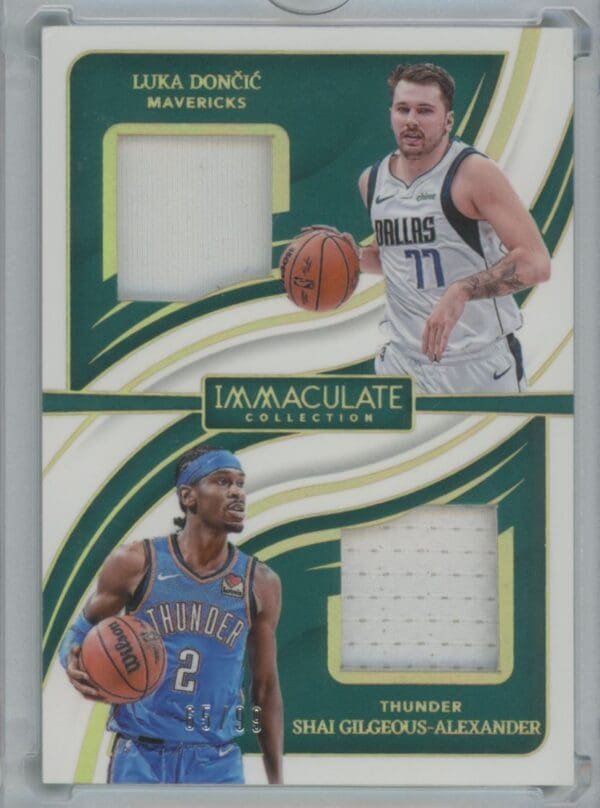 2023 Panini Immaculate Collection Dual Memorabilia Shai Gilgeous-Alexander / Luka Doncic IDM-LDS  65/99