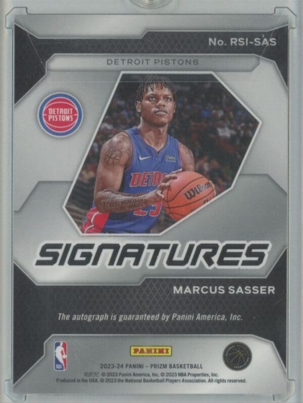 2023 Panini Prizm Rookie Signatures Marcus Sasser RSI-SAS rookie autographed - Image 2