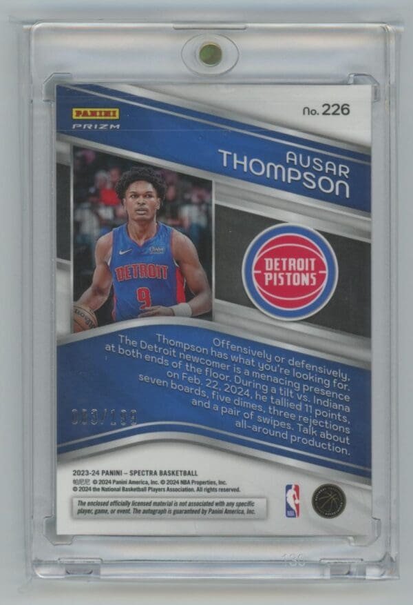 2023 Panini Spectra Ausar Thompson 226 rookie autographed 083/199 - Image 2