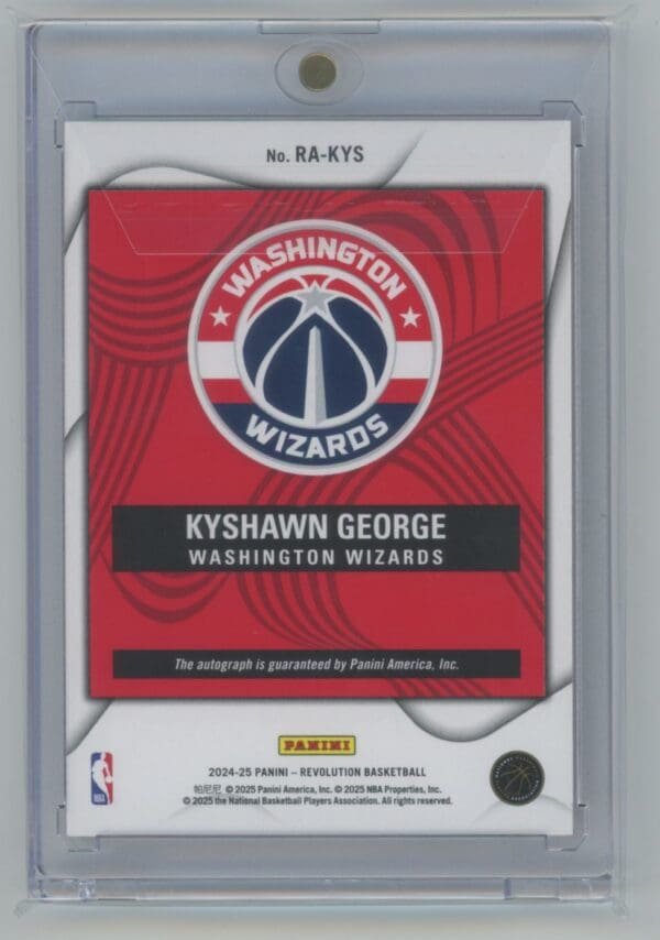 2024 Panini Revolution Rookie Autographs Kyshawn George RA-KYS rookie autographed - Image 2